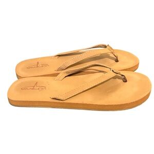 Blue Fin Tan Flip Flops